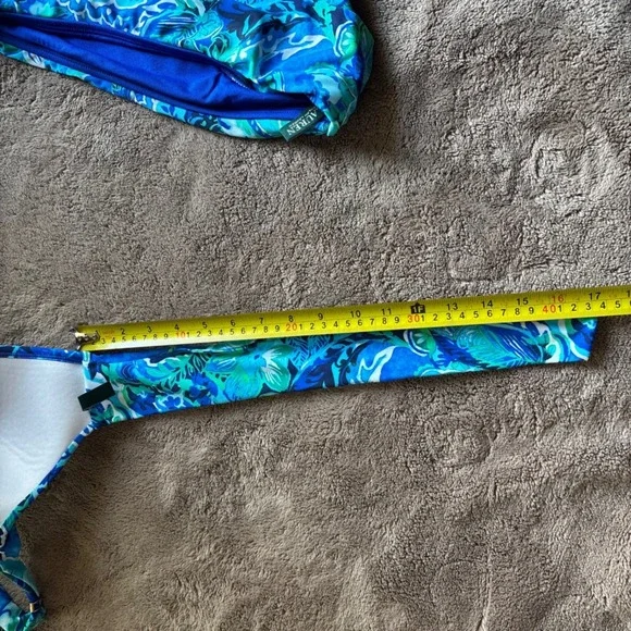 Lauren Ralph Lauren Exotic Paisley Halter Bikini Set Blue Green - Picture 10 of 10